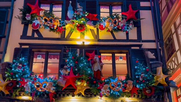 christmas and new year street decorations christmas market strasbourg alsace france december 25 2023