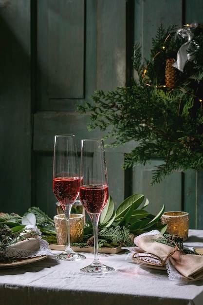 Christmas or New year table setting