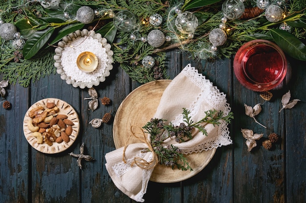 Christmas or New year table setting