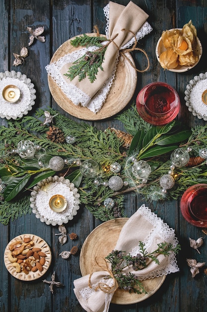 Christmas or New year table setting