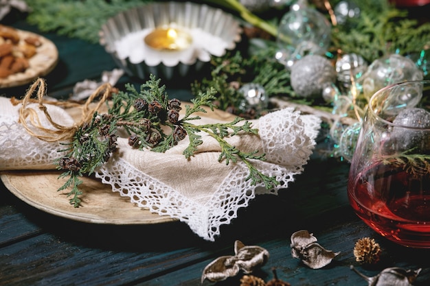 Christmas or New year table setting