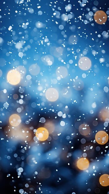 Christmas New Year winter golden lights festive bokeh sparkling background AI Generative content