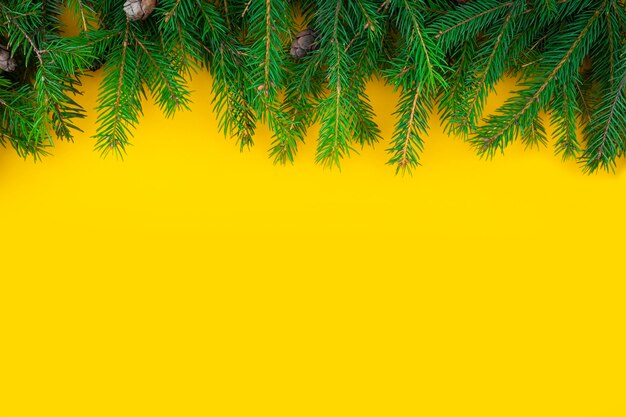 Christmas and new year yellow background