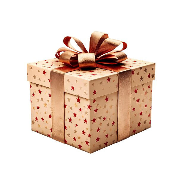 Christmas and new years day gift box realistic d style