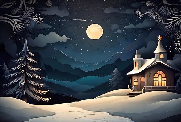 Christmas night background design