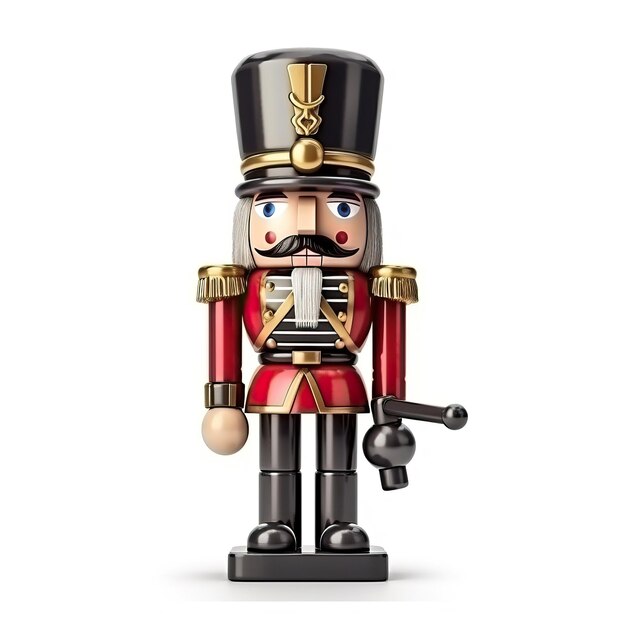 christmas nutcrackers collection wood colors White background HD Photo Isolated white background png