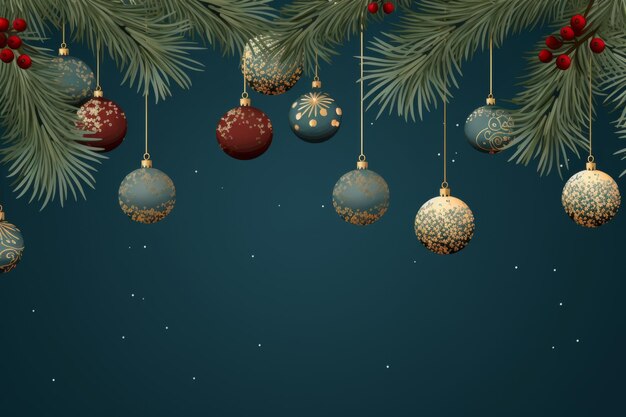 暗い背景のクリスマスの装飾品