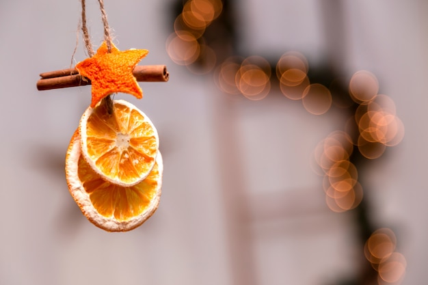 Christmas ornament hanging from a christmas tree branch