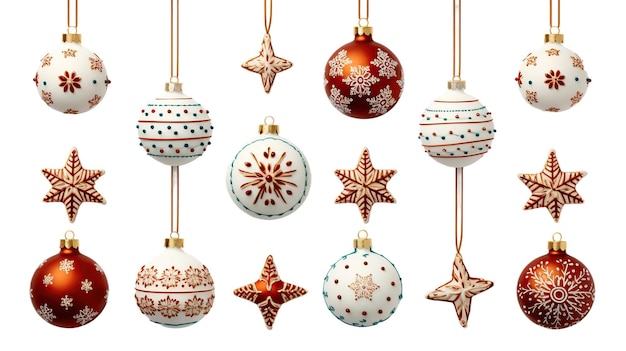 Photo christmas ornament isolated on white or transparent background ai generated image