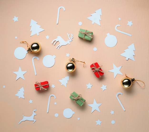 Christmas Ornament on Peach Background