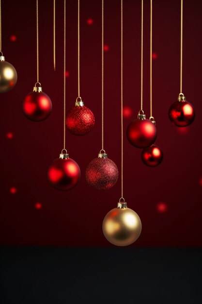 christmas ornament on red background