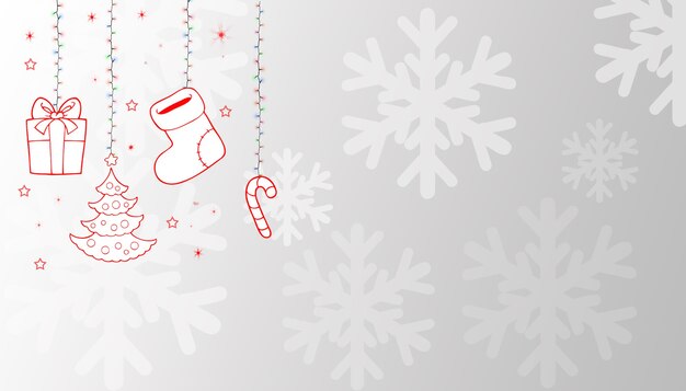 Christmas ornament on snowflake background