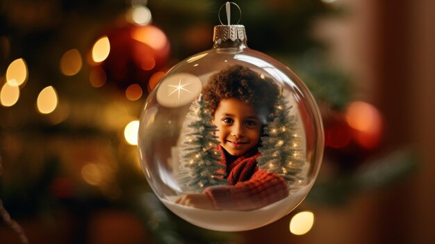 Photo christmas ornament with childs picture