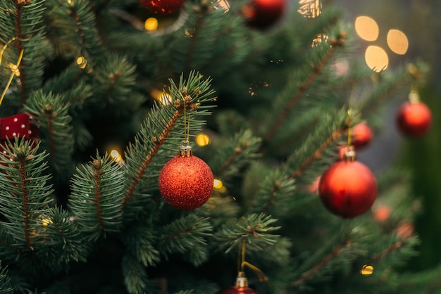 Christmas ornaments on a Christmas tree