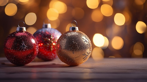 Christmas ornaments on defocused lights decorations bok