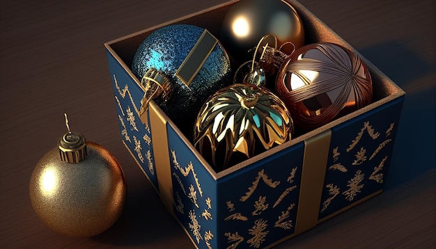 Christmas ornaments in the shape of gift boxes