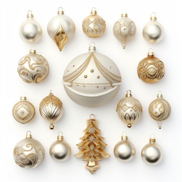 Christmas ornaments and snowflakes