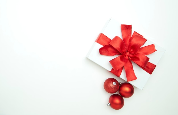 Christmas ornaments in white background