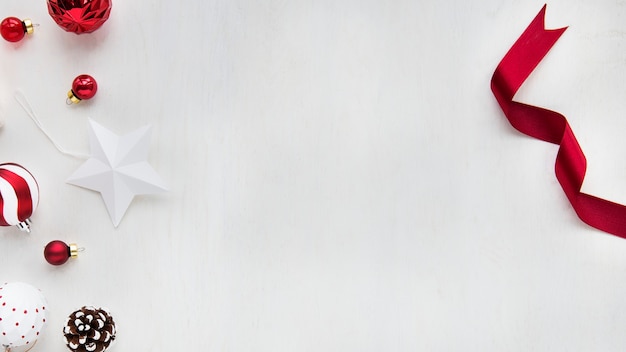 Christmas ornaments on a white background