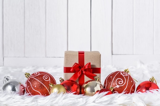 Christmas ornaments with gifts boxes