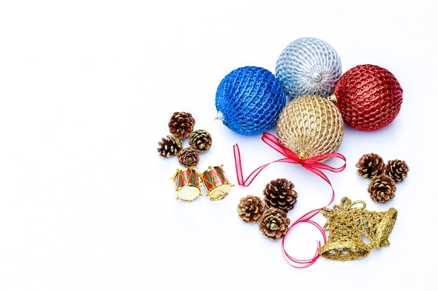 Christmas ornaments with white background