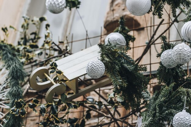 Christmas outdoor decoration on the building