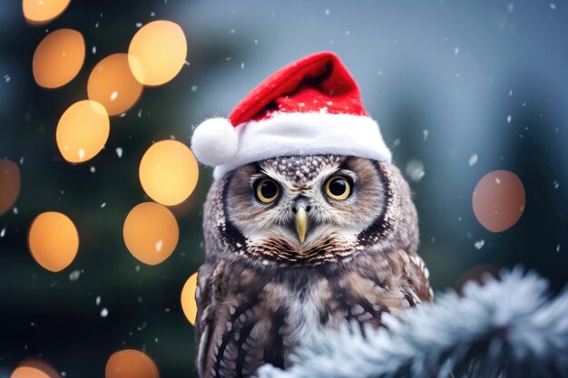 Christmas owl in the wild