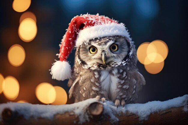 Christmas owl in the wild