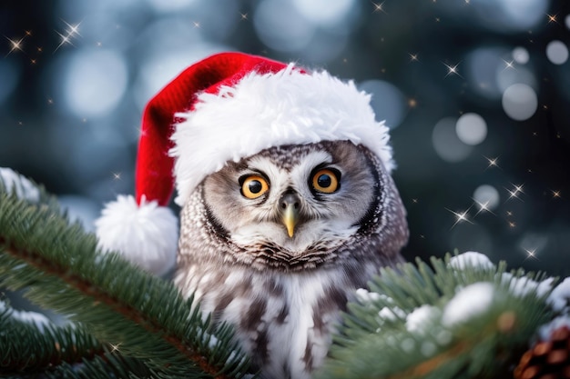 Christmas owl in the wild