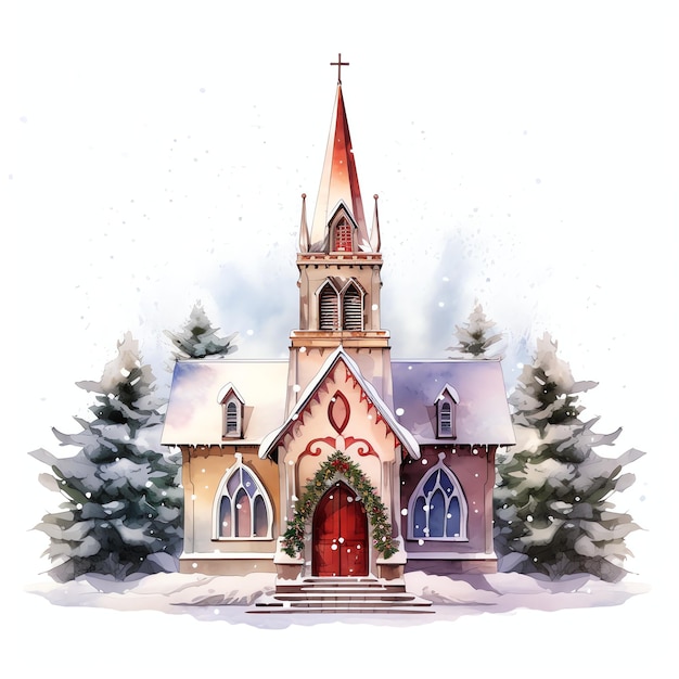 Christmas Pageant watercolor winter