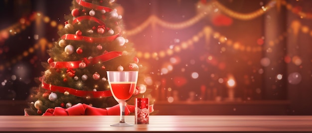 Christmas party design with holiday drink and xmas texture