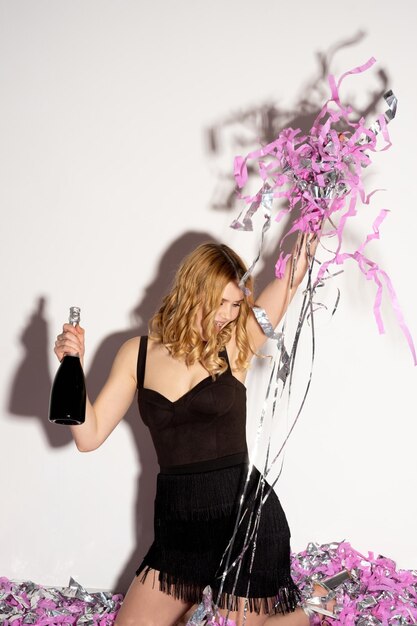 Christmas party happy woman enjoying celebration