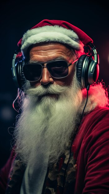 Foto festa di natale in un night club con babbo natale