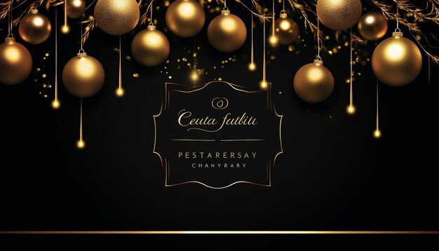 Christmas party poster on black background