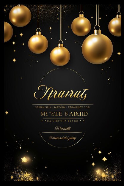 Christmas party poster on black background