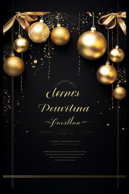 Photo christmas party poster on black background