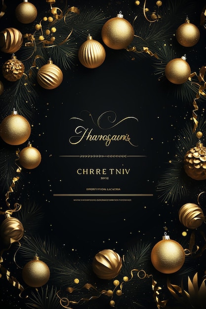 Christmas party poster on black background