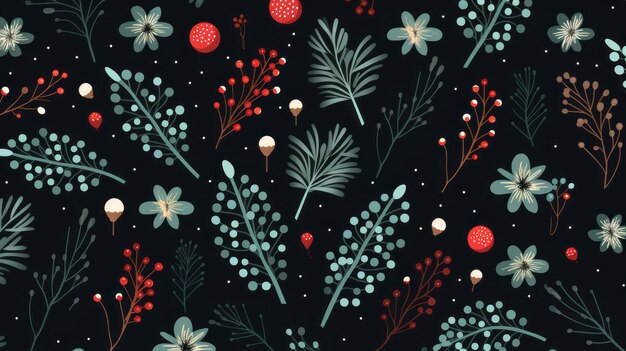 Photo christmas pattern in a minimalistic style christmas illustration