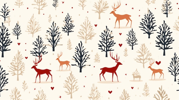 Christmas pattern in a minimalistic style Christmas illustration