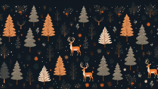 Christmas pattern in a minimalistic style Christmas illustration