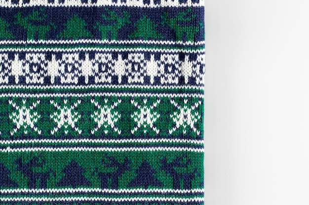 Christmas pattern with green details top view