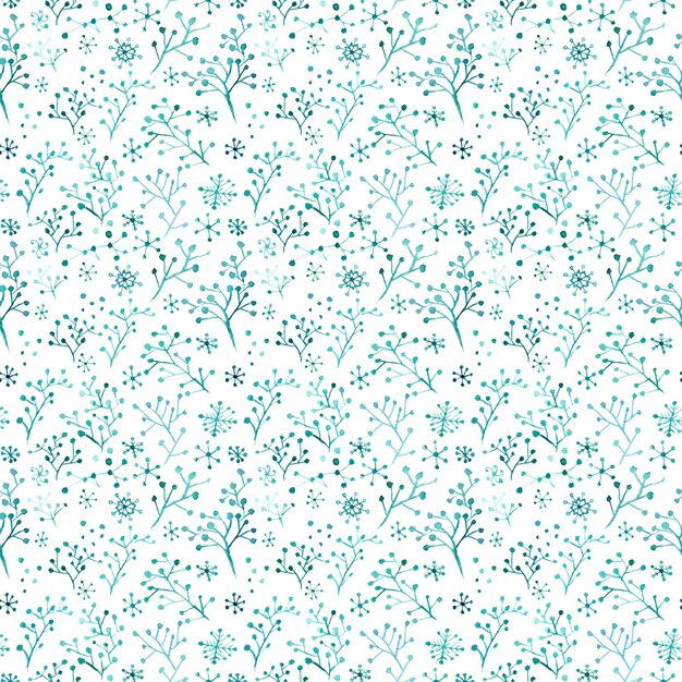 Christmas pattern with snow and trees