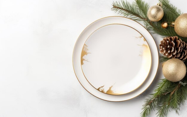 Photo christmas plate on table