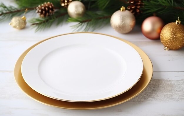 Christmas plate on table