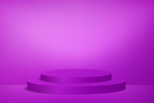 Christmas podium shelf or empty pedestal display on vivid purple background with minimal style