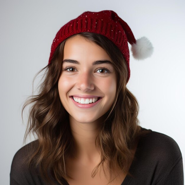 Christmas portrait of beautiful female model