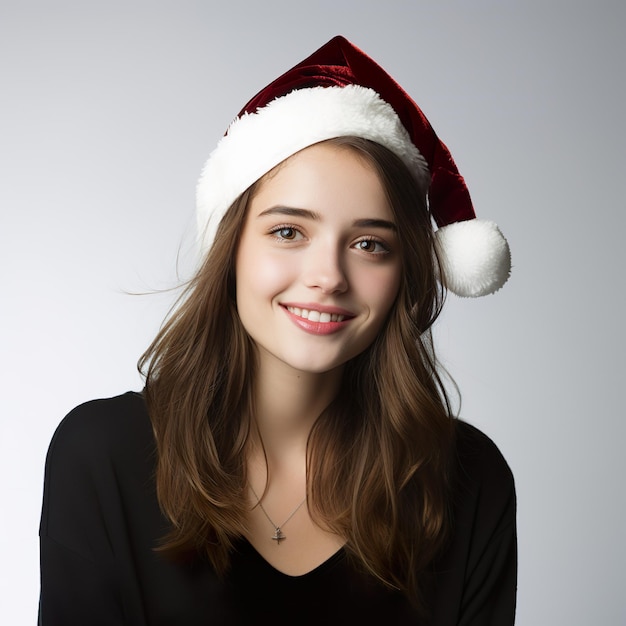 美しい女性モデルのクリスマス ポートレート