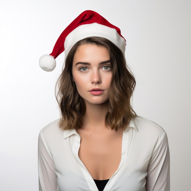 Christmas Portrait of a beautiful female model