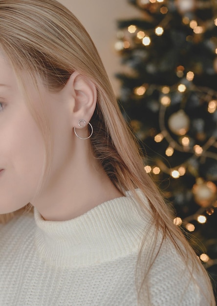 Christmas portrait of a young pretty girl