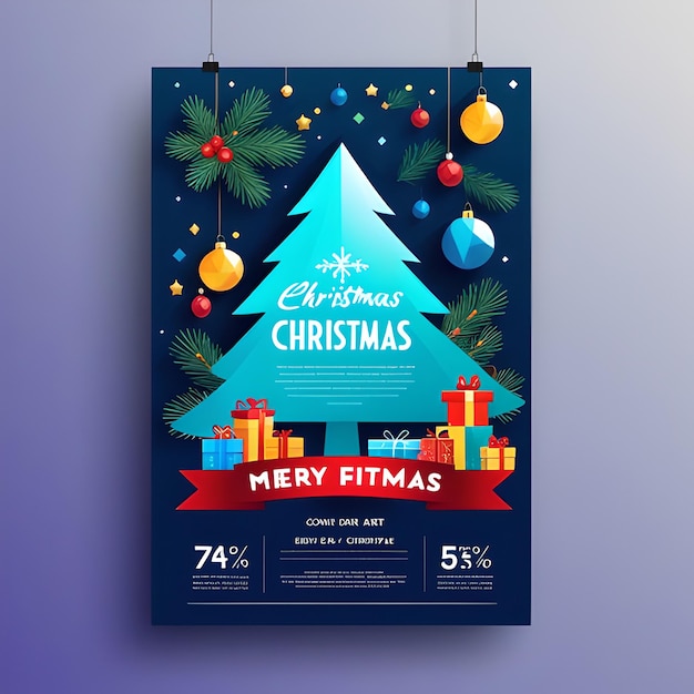 Photo christmas poster design